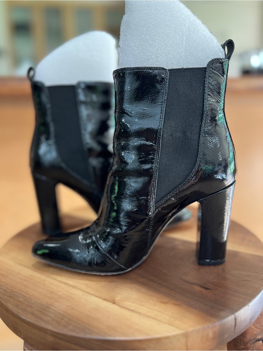 Vince Camuto Black Patent High Heel Chelsea Boot- size 37.5
